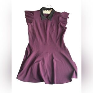 Tommy Hilfiger Size 14 Elegant Purple/Plum Dress with Black Collar
